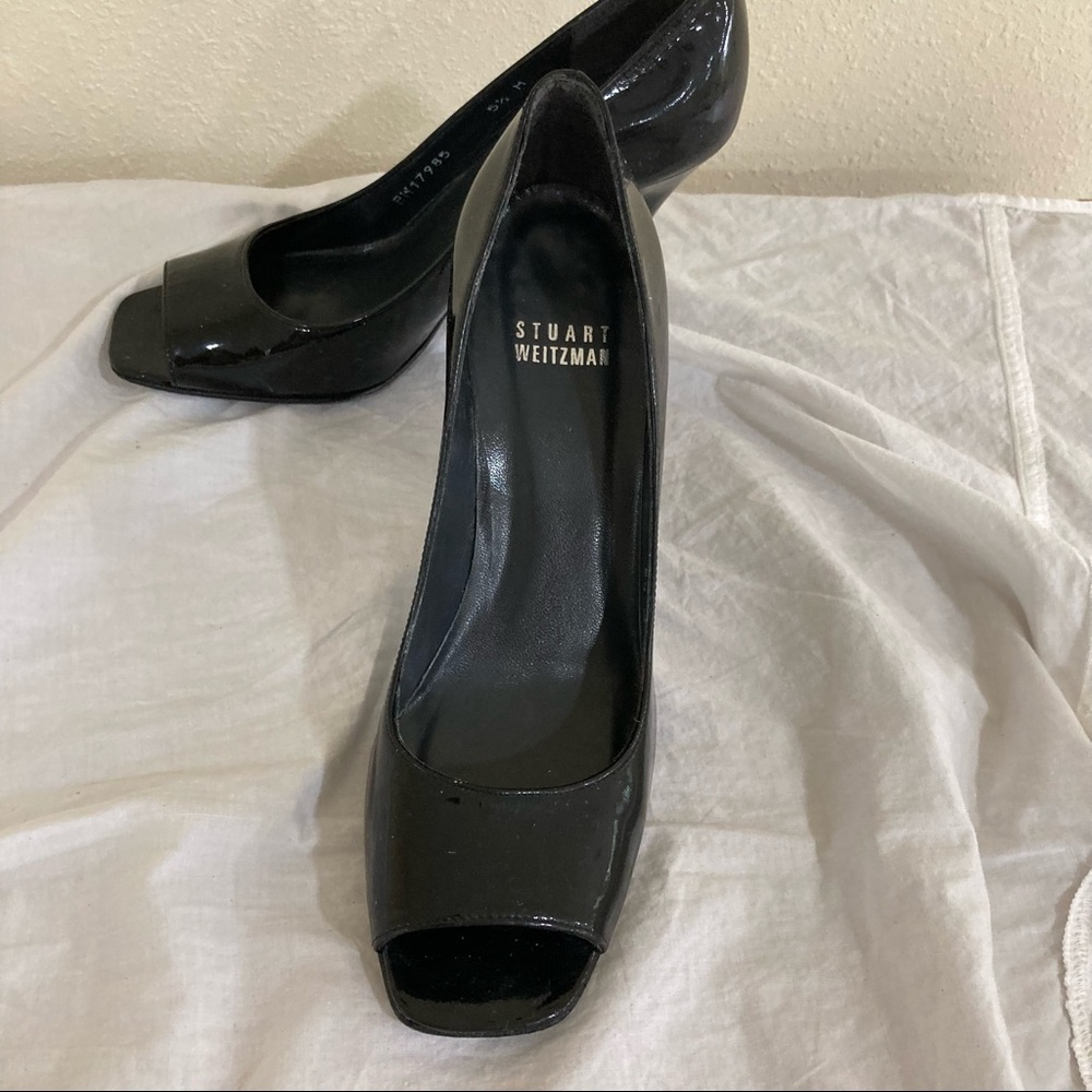 Stuart Weizmann Black Peep toes High Heels Sz 5.5